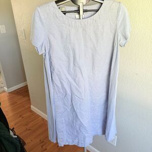 J. Jill Pure Jill 100% Linen Lagenlook Natural Shift Dress Farmhouse Cottage M